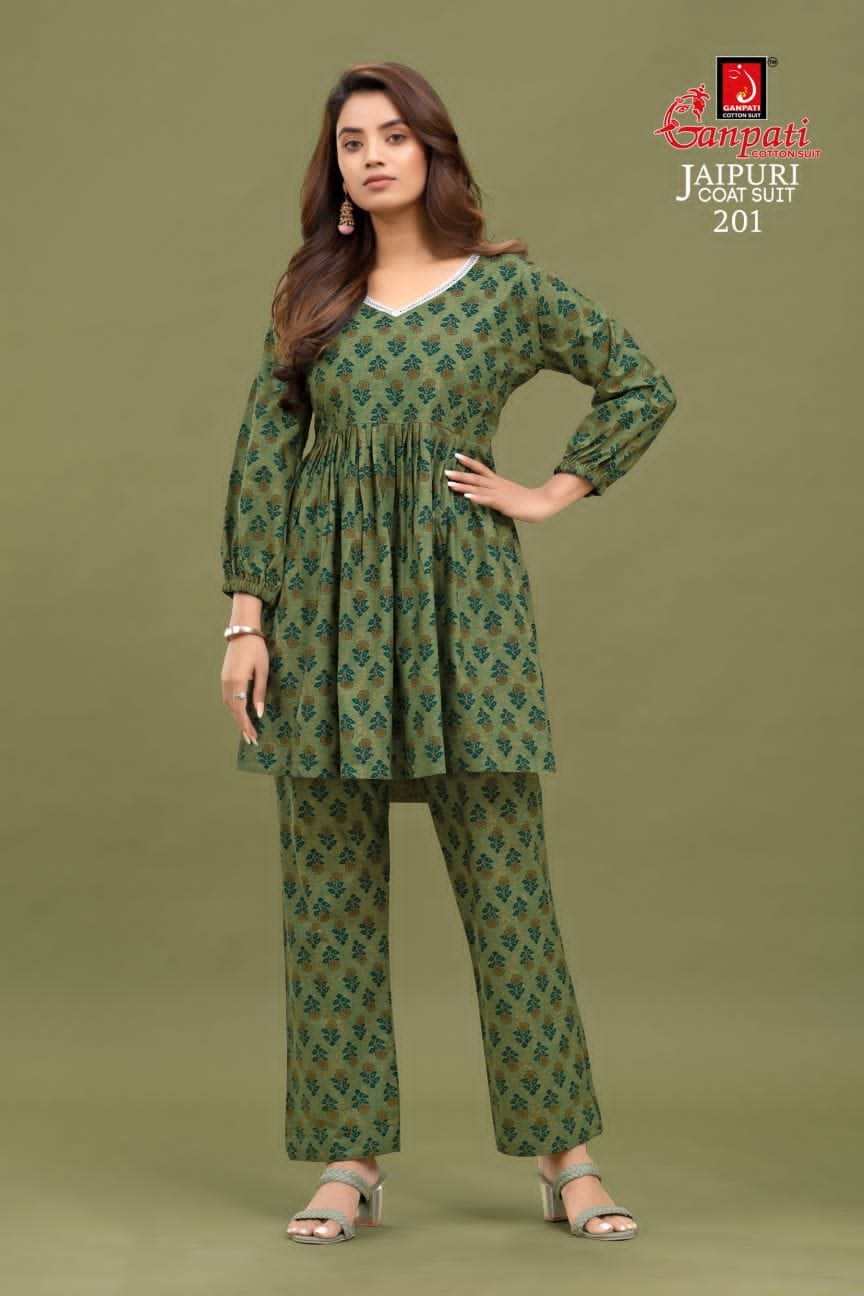 Ganpati Jaipuri Coat Suit Vol 2 Kurti With Bottom Catalog
